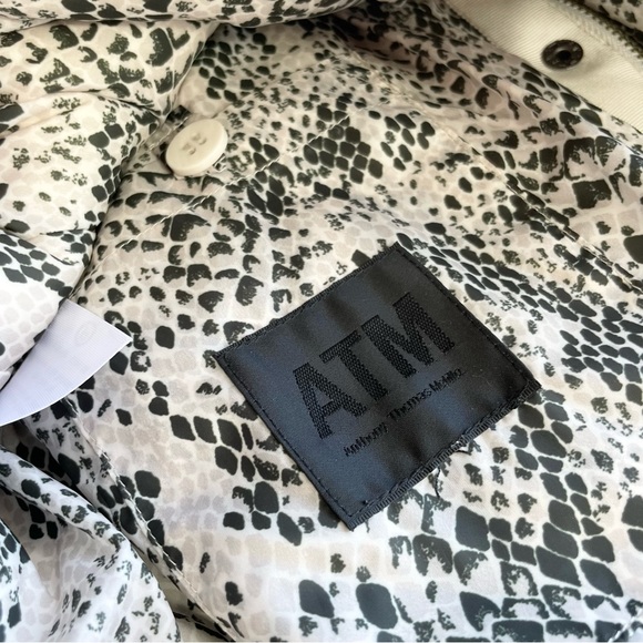{ATM} Snake Print Boxy Down Puffer Jacket, Size XS - Picture 13 of 14